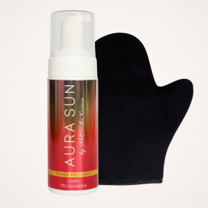 Pianka samoopalająca Aura Sun Dark + rękawica - truskawka