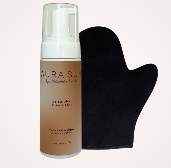 Pianka samoopalająca Golden Glow Cynamon z wanilią z rękawicą